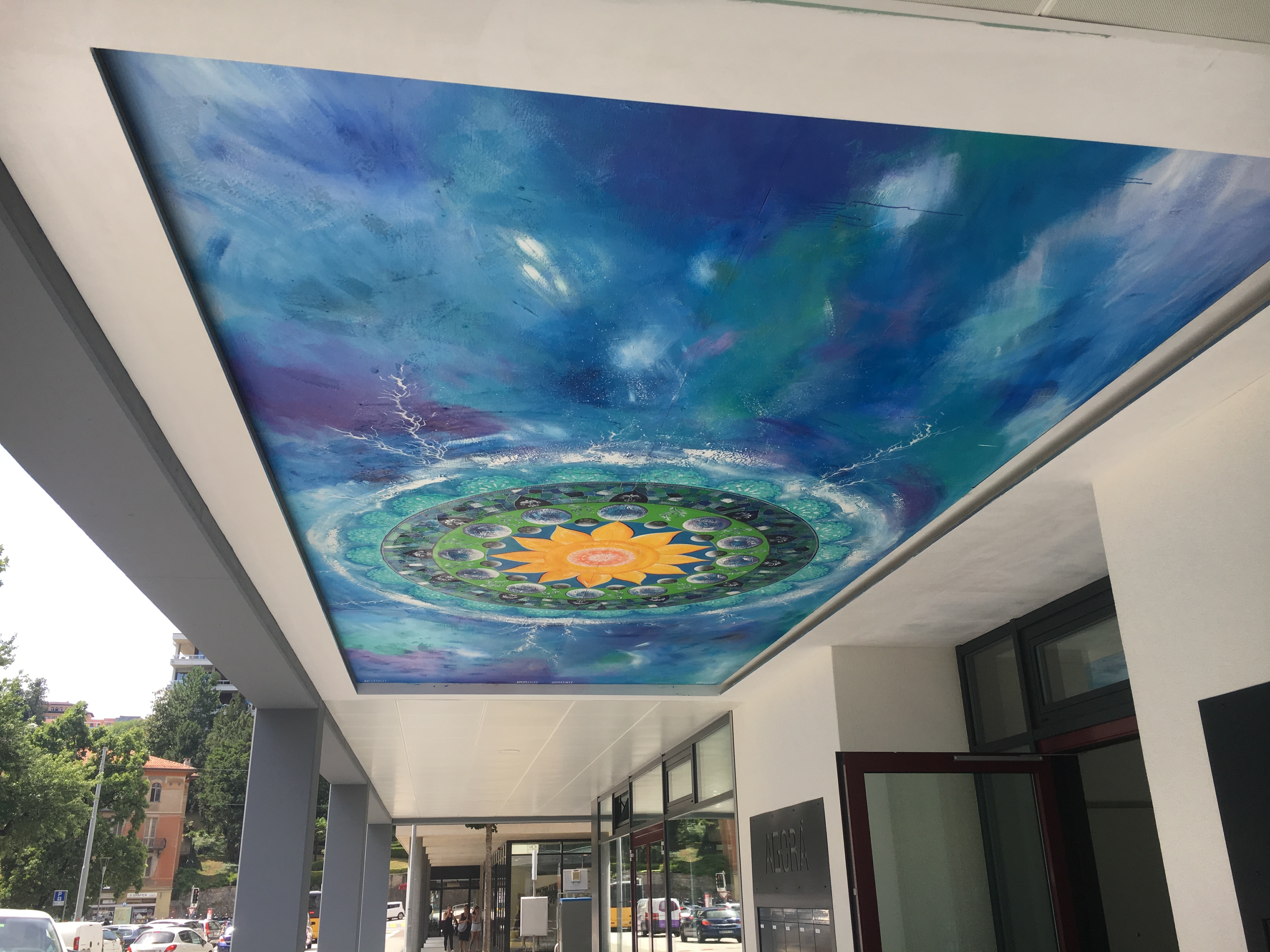 Residenza Agorà / Lugano / soffitto murale esterno / 600 x 250 cm / 2017